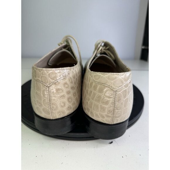 Stacy Adams Mens Ivory Leather Croc Embossed Dress Shoes Sz 11.5 D main image 5